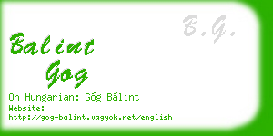 balint gog business card